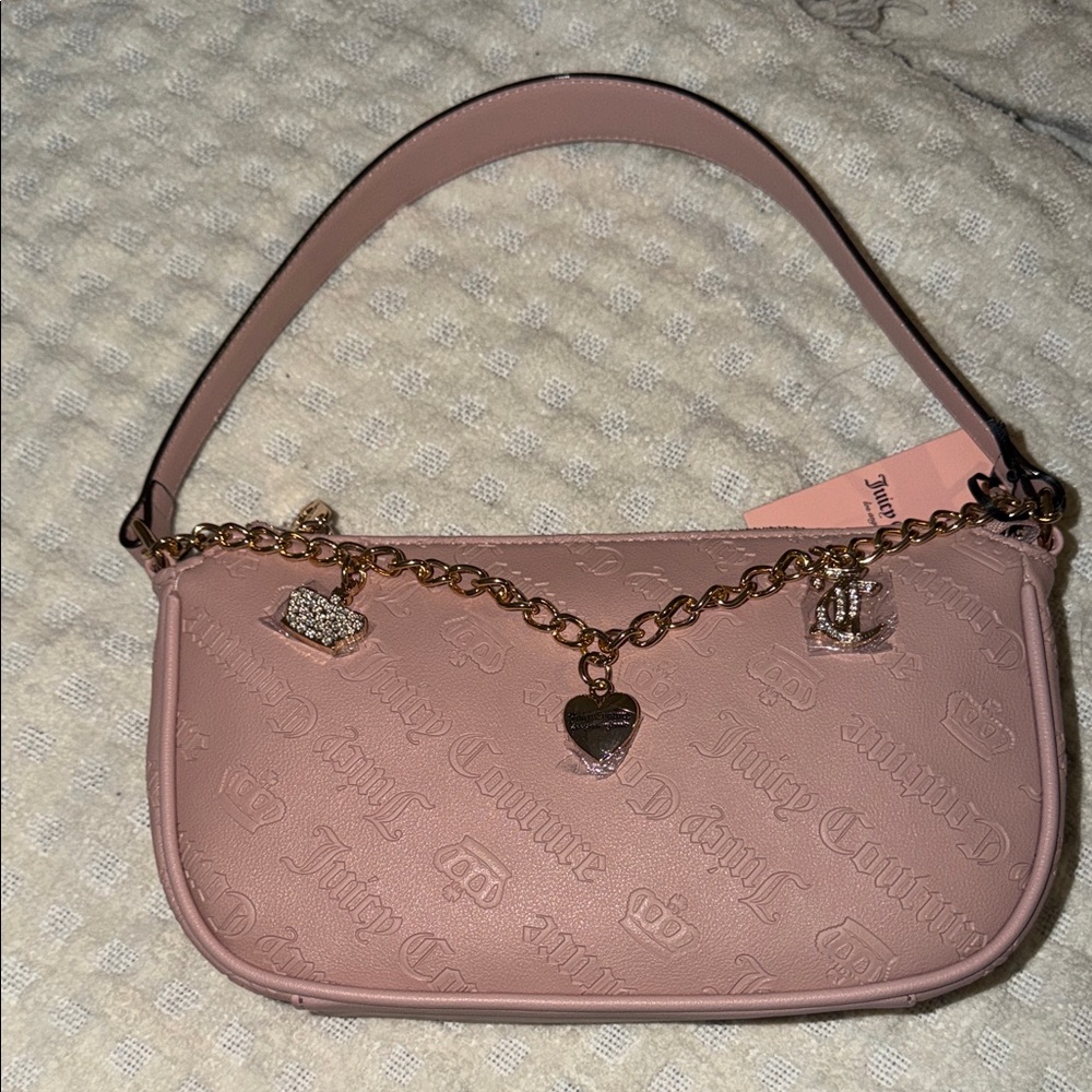 Juicy Couture Blush Pink Shoulder Bag with Gold Chain